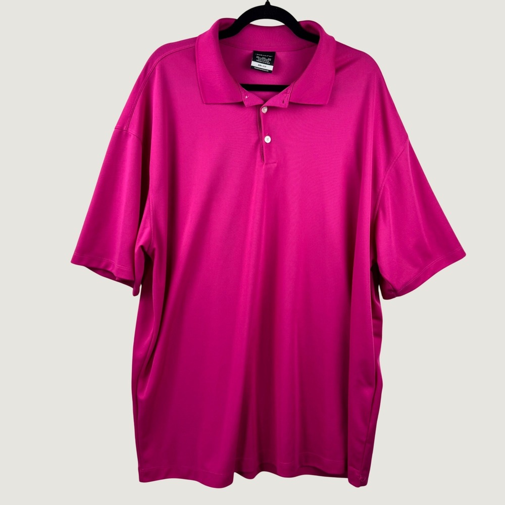 Nike Golf Polo Shirt Men 3XL Pink Dri-FIT Short Sleeve Performance Sporty Preppy